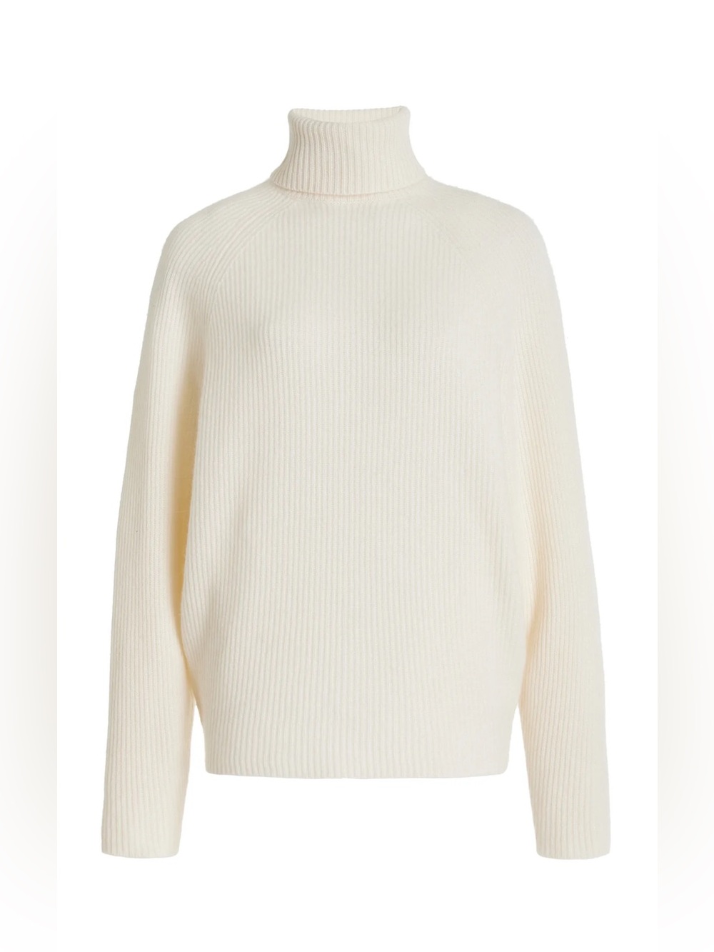Gabriela Hearst Wigman Knit Turtleneck Sweater in Ivory Cashmere.